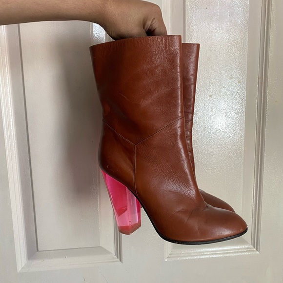 Marc By Marc Jacobs Brown and Pink Heeled Boots - Picture 2 of 7